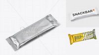 3460+ Matte Metallic Snack Bar PSD Mockup Halfside Back View High-Angle Shot Premium Quality PSD Freebie