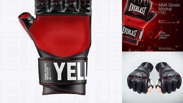 3462+ MMA Glove PSD Mockup Back View Unique High-Resolution Design Freebie