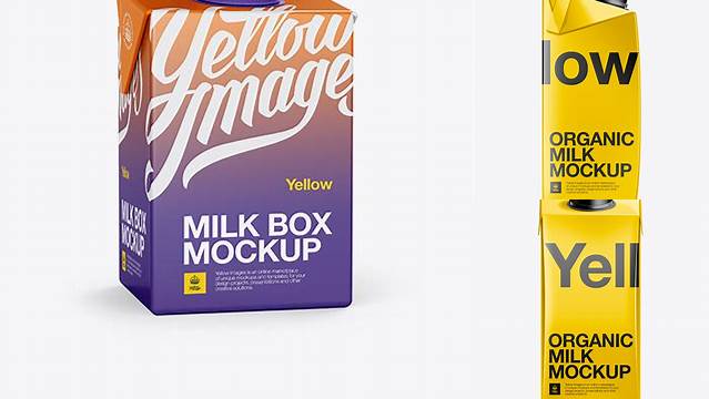 3463+ 200ml Milk Carton PSD Mockup High-End PSD Download