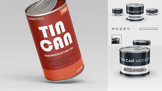 3465+ 4L Tin Can PSD Mockup Layered Photoshop Template