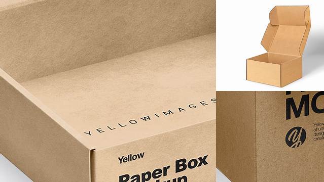 3465+ Opened Kraft Box PSD Mockup Half Side View High-Angle Shot Download Free Editable PSD Template