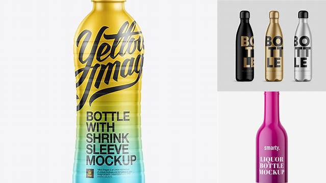 3467+ Large Plastic Bottle with Shrink Sleeve PSD Mockup Smart Design Template Free