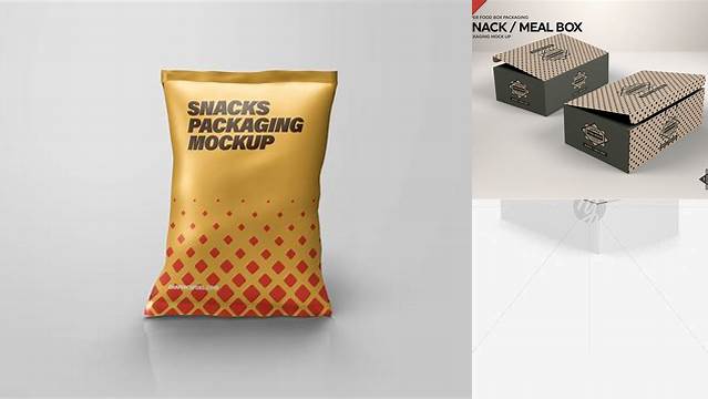 3469+ 12 Snacks Closed Box PSD Mockup Half Side View Professional Quality Freebie PSD File