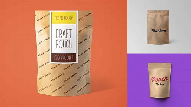 3471+ Kraft Stand Up Pouch with Zipper PSD Mockup Creative Design Mockup