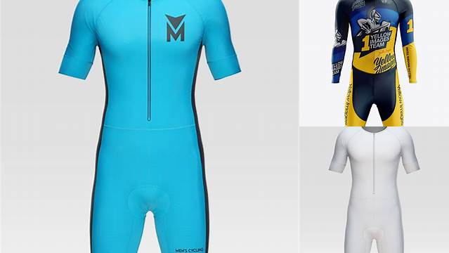 3471+ Men’s Cycling Skinsuit PSD Mockup Front View Exclusive Editable PSD File