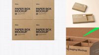 3472+ Four Kraft Boxes PSD Mockup Side View Creative Free PSD Graphic Design