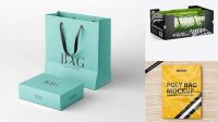 3473+ Box with 6 Metallic Bags PSD Mockup Free Download Design Mockup