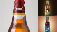 3475+ Glossy Vintage Beer Bottle PSD Mockup Unique Free Photoshop Files