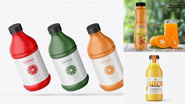 3476+ 60ml Plastic Bottle with Orange Soft Drink PSD Mockup Free PSD Mockup Resource