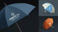 3477+ Open Double Umbrella PSD Mockup Front View Advanced Editable PSD