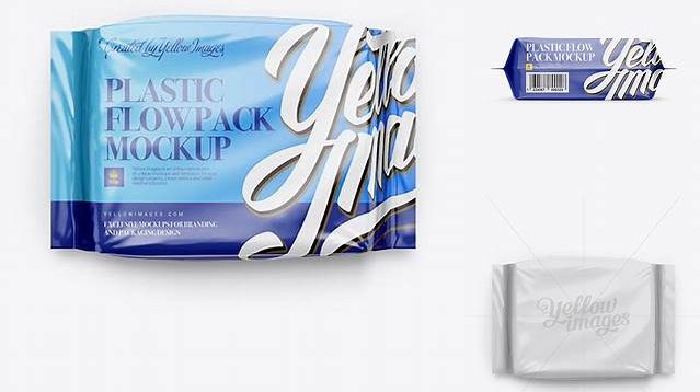 3479+ Plastic Flow-Pack PSD Mockup Top / Side Views Smart Layer PSD