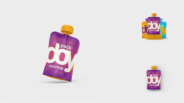 3483+ Glossy Doy-Pack PSD Mockup Front View Fully Editable Photoshop PSD Free Download