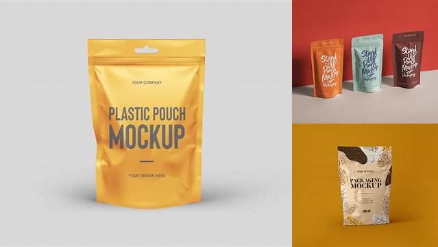 3487+ Stand Up Pouch with Zipper PSD Mockup Free Download Design Mockup