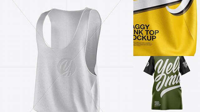 3489+ Baggy Tank Top PSD Mockup Half Side View Best for Showcase