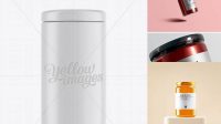 3492+ Glossy Storage Jar PSD Mockup Front View Fully Customizable Photoshop Freebie