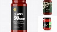 3497+ Glass Jar With Salsa Sauce PSD Mockup Eye-Level Shot Exclusive Free Photoshop Asset