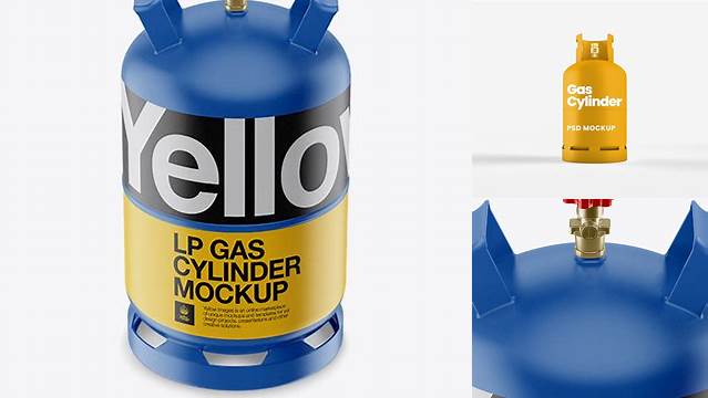 3497+ Matte LP Gas Cylinder PSD Mockup Front View High Angle Mockup PSD Free Download