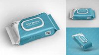 350+ Matte Wet Wipes Pack with Plastic Cap PSD Mockup Half Side View High-Resolution Editable PSD