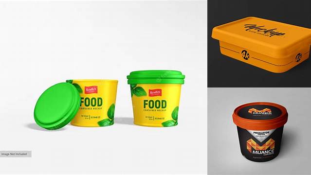 3500+ Glossy Plastic Container with Label PSD Mockup Front View Exclusive PSD Design Freebie