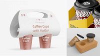 3502+ Matte Coffee Cup Holder PSD Mockup High-End Creative PSD Template