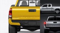 3502+ Toyota Tacoma TRD Off-Road 2016 PSD Mockup Back view Editable Photoshop File