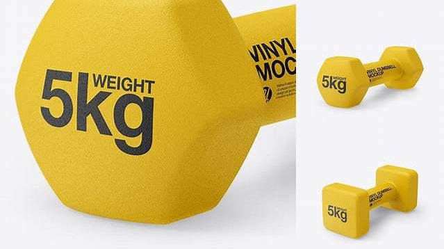 3504+ Textured Dumbbell PSD Mockup Half Side View Creative Digital PSD Download