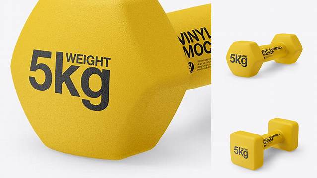 3504+ Textured Dumbbell PSD Mockup Half Side View Creative Digital PSD Download