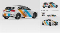 3507+ Hatchback PSD Mockup Back Half Side View Free Editable Photoshop Template