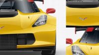 3508+ Chevrolet Corvette C7R PSD Mockup Front View Exclusive and Stylish Design PSD