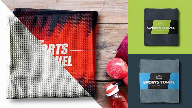 3508+ Sports Towel Mockup Easy Editable