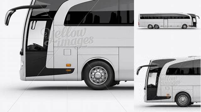 3509+ Mercedes-Benz Travego PSD Mockup Left Side View Professional Design PSD