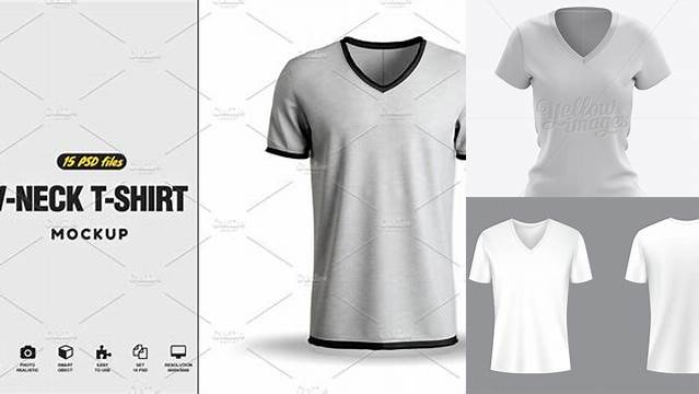 3512+ Women`s V-Neck T-Shirt PSD Mockup Front Half Side View Stylish Free PSD