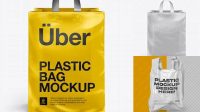 3513+ Plastic Shopping Bag with Loop Handles PSD Mockup Front View Download Premium PSD Resource