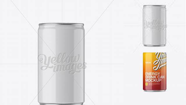 3514+ 150ml Glossy Aluminium Can PSD Mockup Eye-Level Shot Customizable Design Files