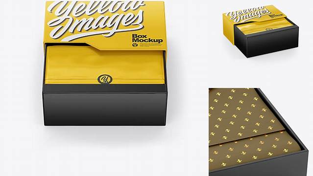 3517+ Opened Glossy Box PSD Mockup Creative Layered Mockup Freebie