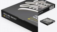 3517+ Pizza Textured Box Half Side View PSD for Creative Projects