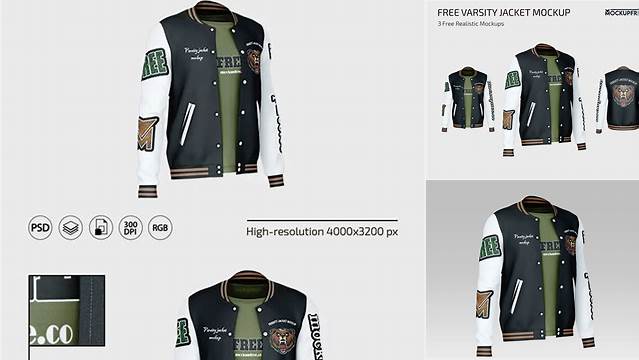 3518+ Varsity Jacket Mockup Psd Free Free Mockup Templates