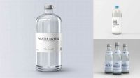 3521+ 1L Clear Glass Bottle with Water PSD Mockup Download Free PSD