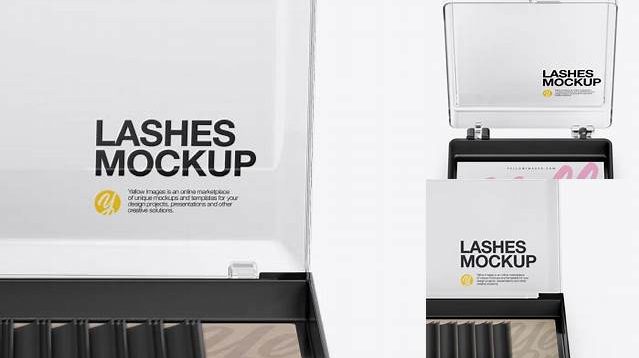 3522+ Opened Transparent Box With Lashes PSD Mockup Smart Editable Design Mockup