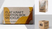 3523+ Textured Kraft Square Carton Box PSD Mockup Half Side View Layered Photoshop Template