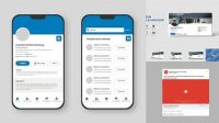 3525+ Linkedin Phone Mockup Custom PSD Mockup Template