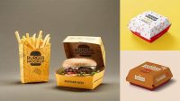 3528+ Hamburger Box Mockup Free Free PSD