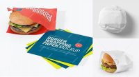 3529+ Burger Wrapping Paper Mockup Smart PNG Image