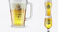 3529+ Pilsner Beer Pitcher PSD Mockup Stylish Free PSD