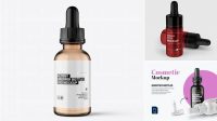 3530+ 100ml Glossy Dropper Bottle PSD Mockup Advanced Photoshop Design Free