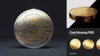 3530+ Free Realistic Detailed Coin Mockup In Psd Premium Quality PSD Freebie