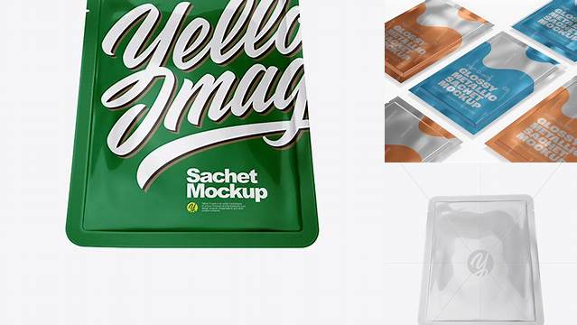 3530+ Glossy Sachet PSD Mockup Hero Shot Exclusive Free Creative Resource