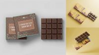 3530+ Glossy Square Chocolate Bar PSD Mockup Front View Premium Free Graphic Resource