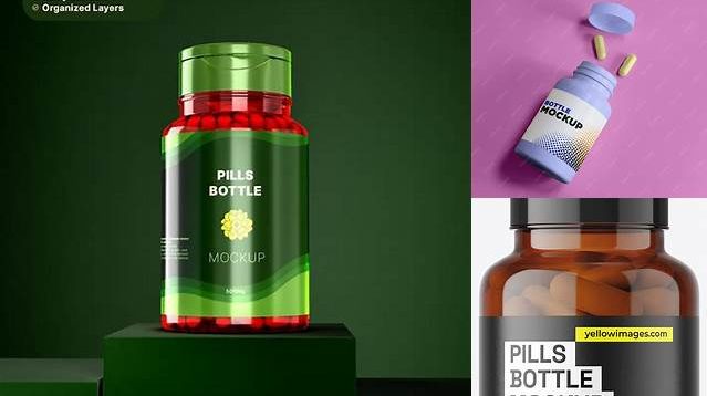 3530+ Green Bottle With Capsules PSD Mockup Creative Design Mockup