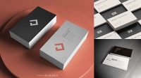 3532+ Business Card PSD Mockup High Angle Shot Editable and Customizable PSD